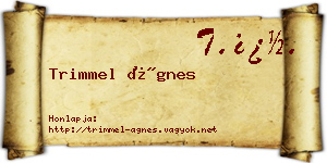 Trimmel Ágnes névjegykártya